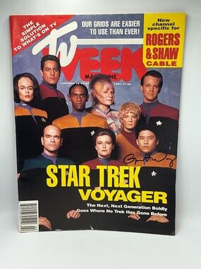 Star Trek Autographed Voyager TV Week Magazine 1995 Garrett Wang Signed Rare